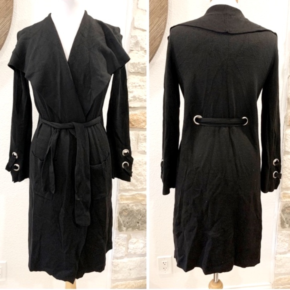 Dynamite Wool Blend Long Belted Cardigan